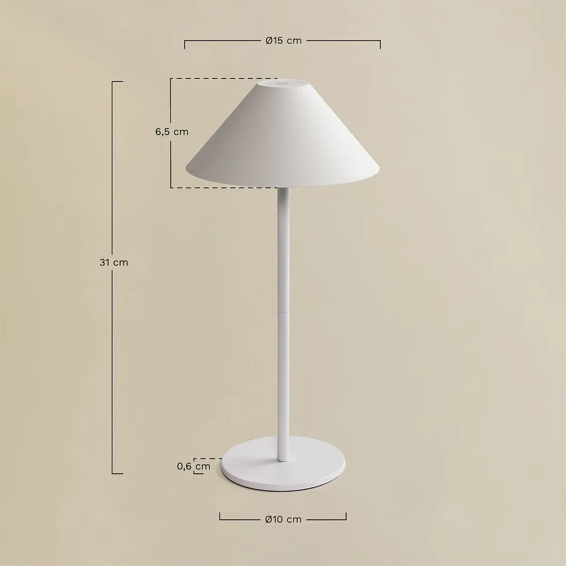 Lámpara de mesa LED inalámbrica en hierro 11