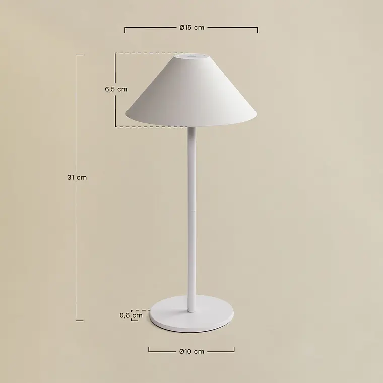 Lámpara de mesa LED inalámbrica en hierro 11