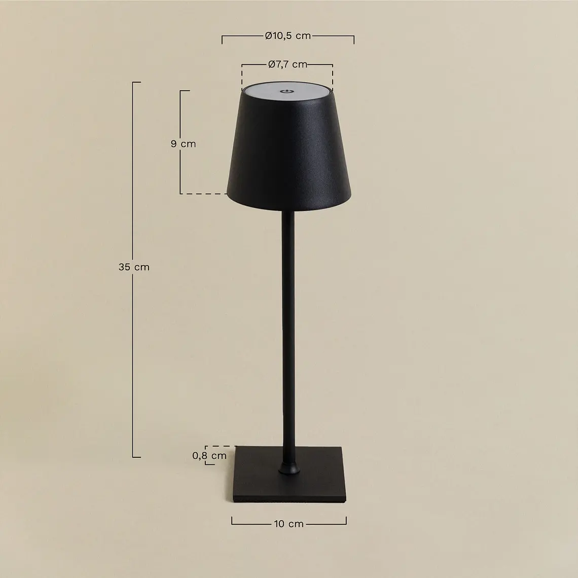 Lámpara de mesa LED inalámbrica en hierro 10