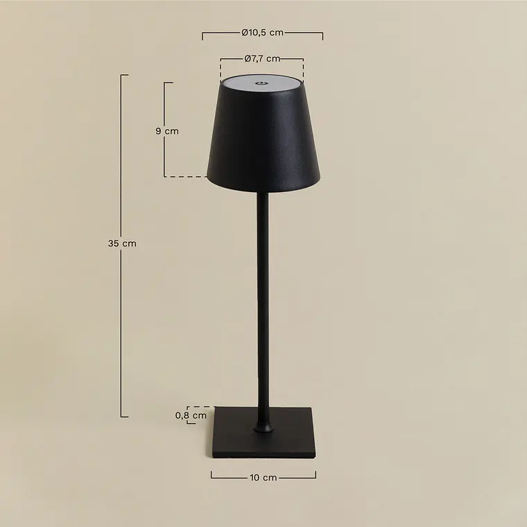 Lámpara de mesa LED inalámbrica en hierro 10