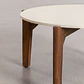 Mesa de centro para jardín redonda en cemento y madera de acacia Lenia - Miniatura 3