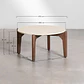 Mesa de centro para jardín redonda en cemento y madera de acacia Lenia - Miniatura 6
