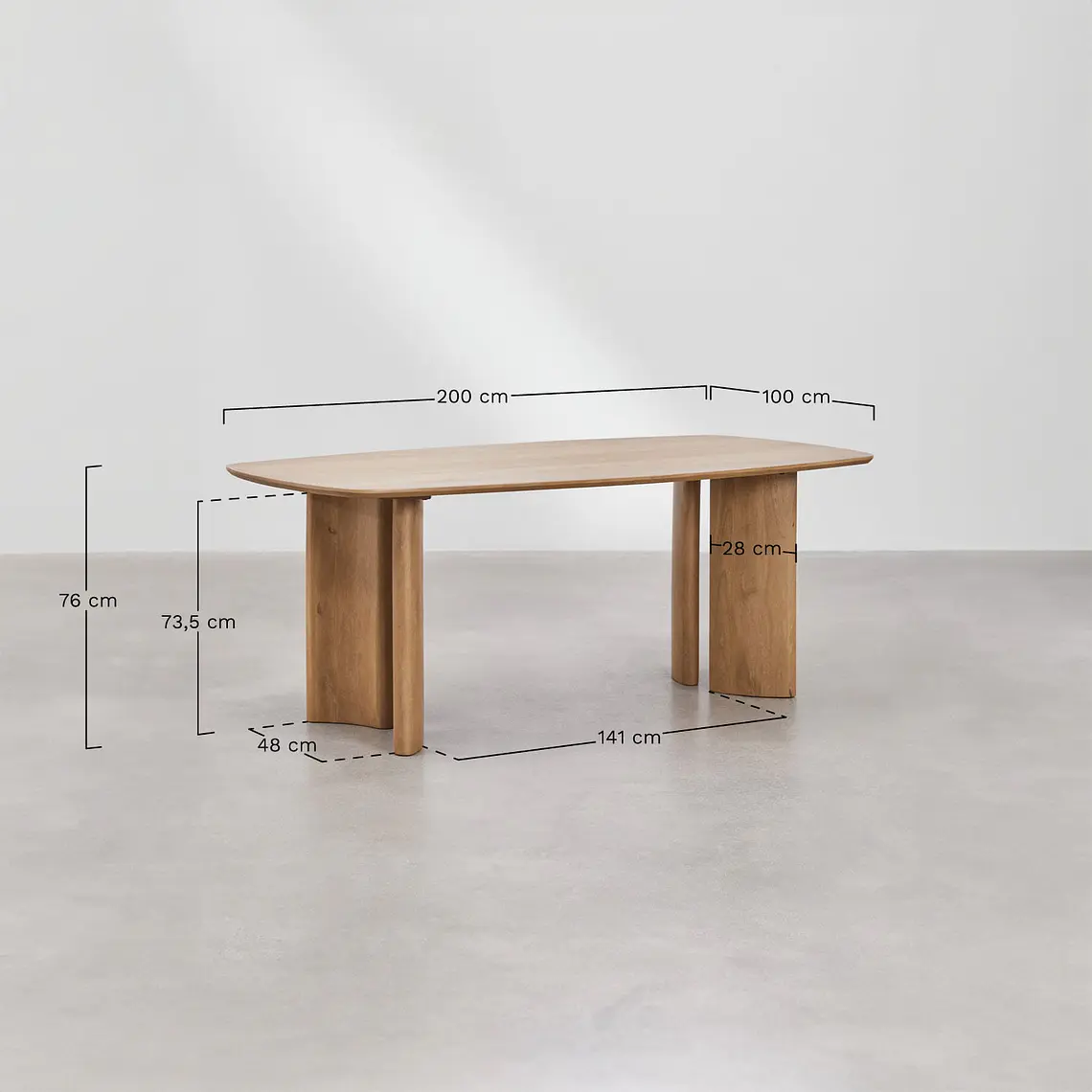 Mesa de comedor Cenira en madera de mango 9