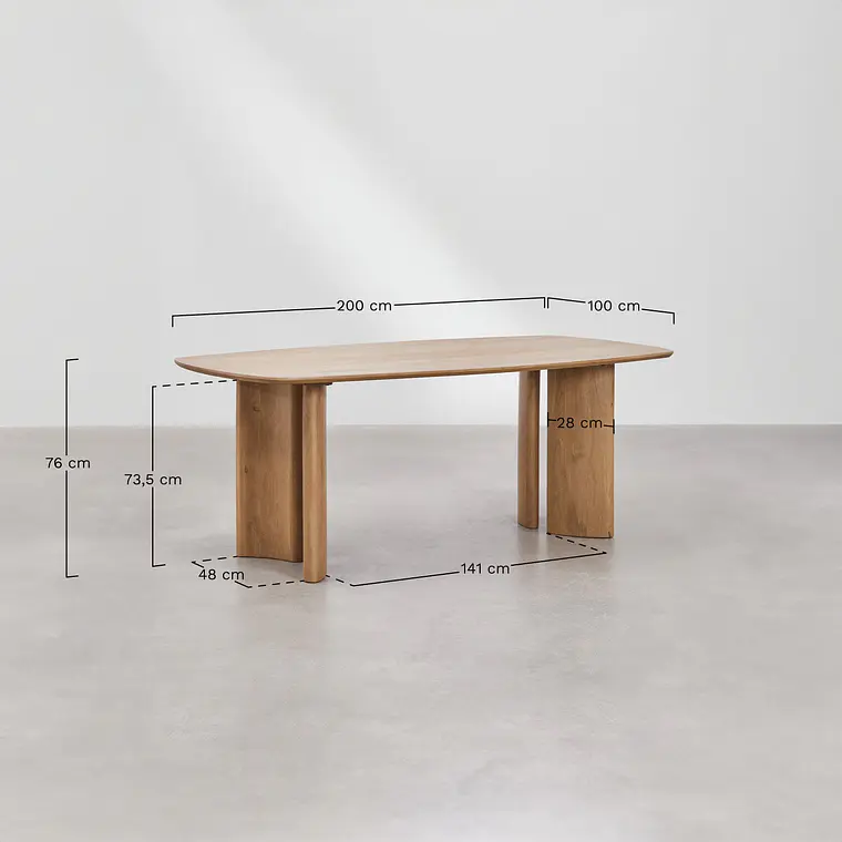 Mesa de comedor Cenira en madera de mango 9