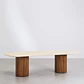 Mesa de comedor Evoara en acabado cemento - Miniatura 4