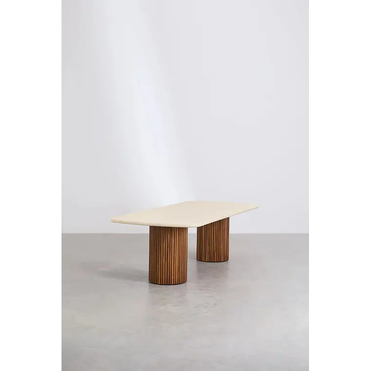 Mesa de comedor Evoara en acabado cemento 5