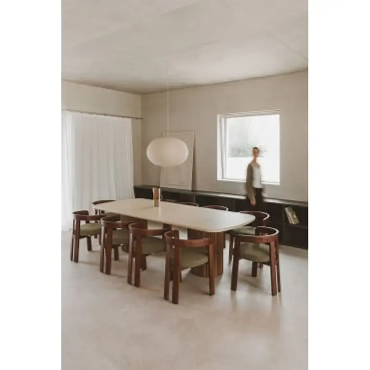 Mesa de comedor Evoara en acabado cemento 11