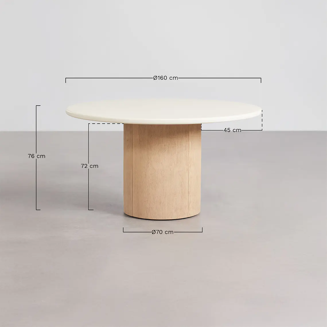 Mesa de comedor Haeis en acabado cemento 6