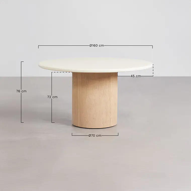 Mesa de comedor Haeis en acabado cemento 6