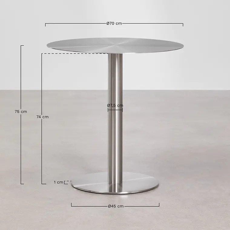Mesa de comedor Naelara en acero 8
