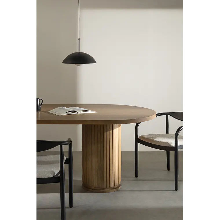 Mesa de comedor ovalada en madera de mango 10