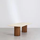 Mesa de comedor rectangular en cemento y madera de acacia - Miniatura 5