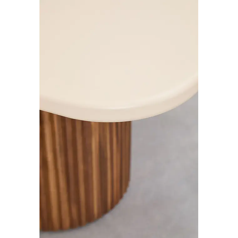 Mesa de comedor rectangular en cemento y madera de acacia 7