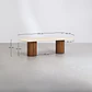 Mesa de comedor rectangular en cemento y madera de acacia - Miniatura 9
