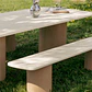 Mesa de jardín rectangular en cemento y madera de acacia Cavina - Miniatura 3