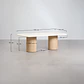 Mesa de jardín rectangular en cemento y madera de acacia Cavina - Miniatura 9