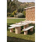 Mesa de jardín rectangular en cemento y madera de acacia Cavina - Miniatura 10