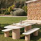 Mesa de jardín rectangular en cemento y madera de acacia Cavina - Miniatura 12