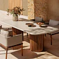 Mesa de jardín rectangular en cemento y madera de acacia Norena - Miniatura 1