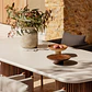 Mesa de jardín rectangular en cemento y madera de acacia Norena - Miniatura 3