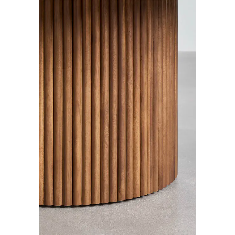 Mesa de jardín redonda en cemento y madera de acacia Cerina 4