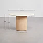 Mesa de jardín redonda en cemento y madera de acacia Corina - Miniatura 8