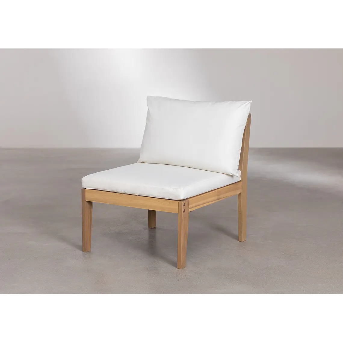 Módulo central para sofá modular de jardín en madera de acacia Cava 2