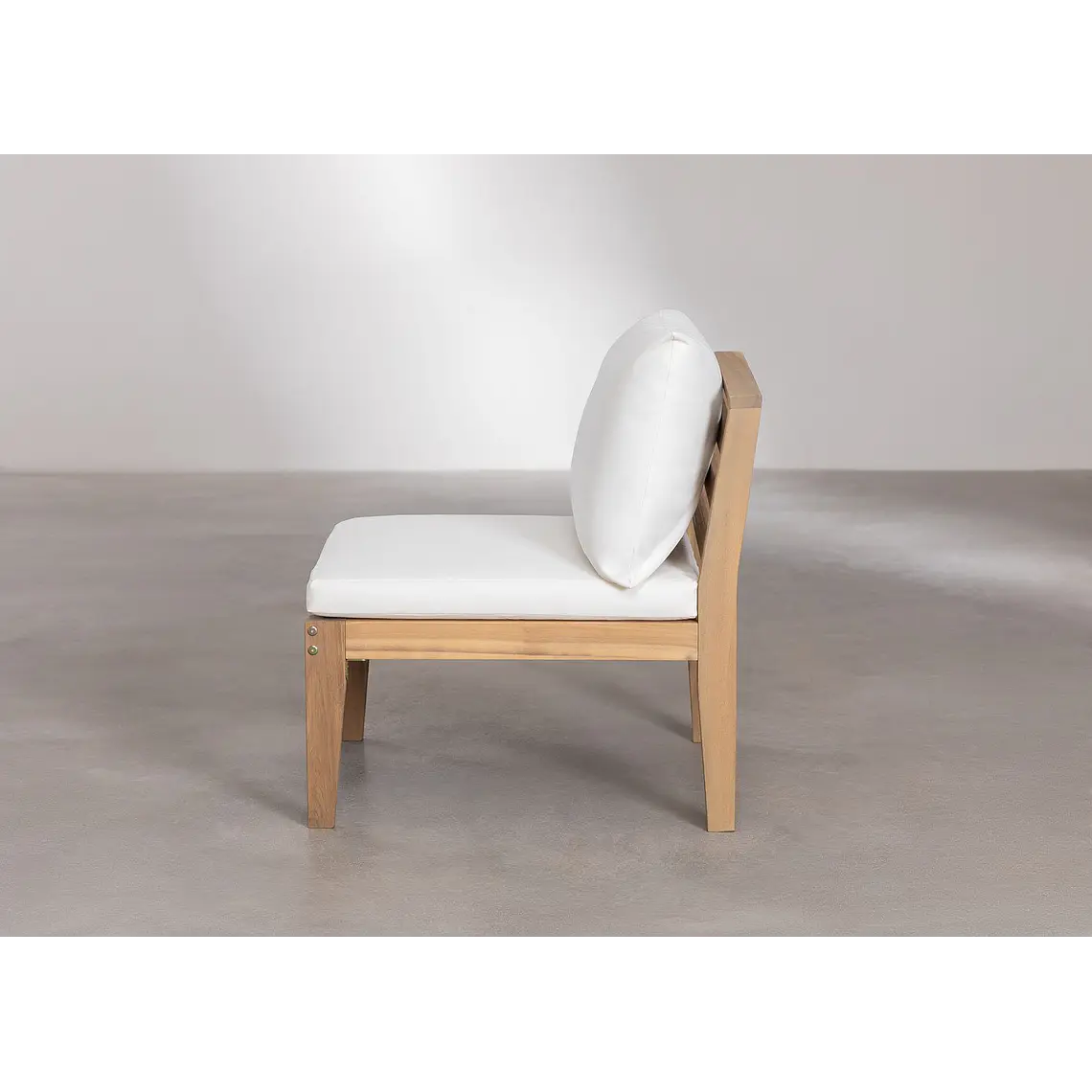 Módulo central para sofá modular de jardín en madera de acacia Cava 3