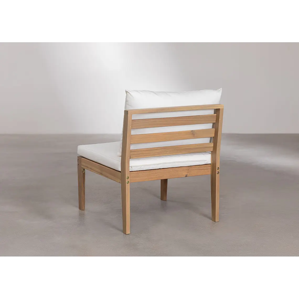 Módulo central para sofá modular de jardín en madera de acacia Cava 4