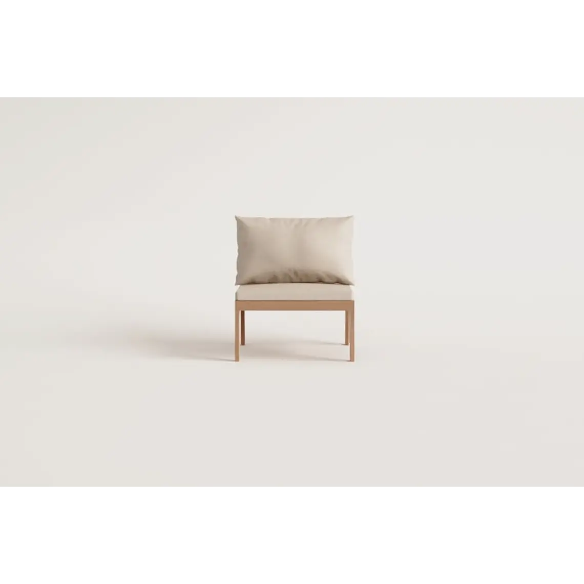 Módulo central para sofá modular de jardín en madera de acacia Cava 9