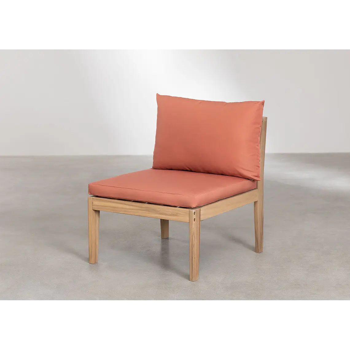 Módulo central para sofá modular de jardín en madera de acacia Cava 12