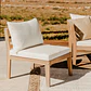 Módulo central para sofá modular de jardín en madera de acacia Cava - Miniatura 13