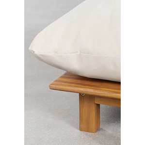Módulo central reclinable para sofá modular de jardín en madera de acacia Elana