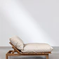 Módulo central reclinable para sofá modular de jardín en madera de acacia Elana - Miniatura 4