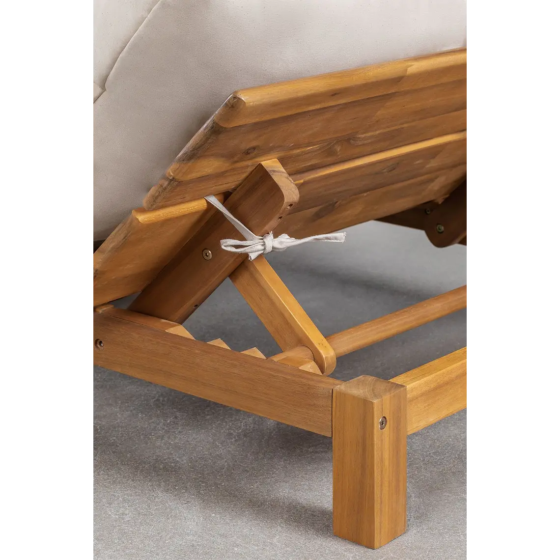 Módulo central reclinable para sofá modular de jardín en madera de acacia Elana 6
