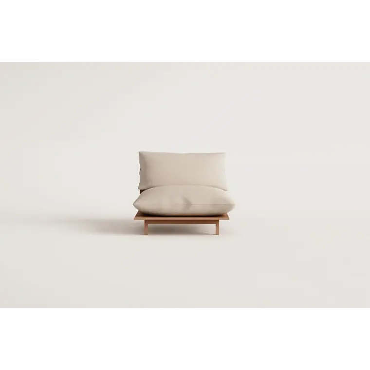Módulo central reclinable para sofá modular de jardín en madera de acacia Elana 8