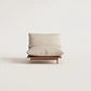 Módulo central reclinable para sofá modular de jardín en madera de acacia Elana - Miniatura 8
