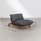 Módulo central reclinable para sofá modular de jardín en madera de acacia Elana - Miniatura 9