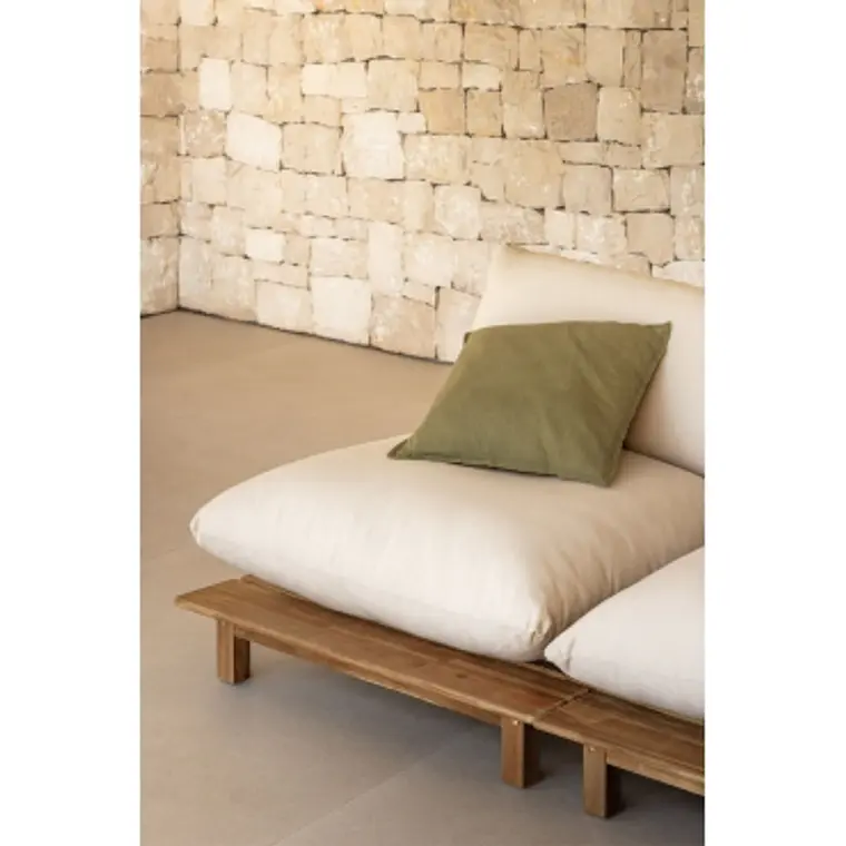 Módulo central reclinable para sofá modular de jardín en madera de acacia Elana 10