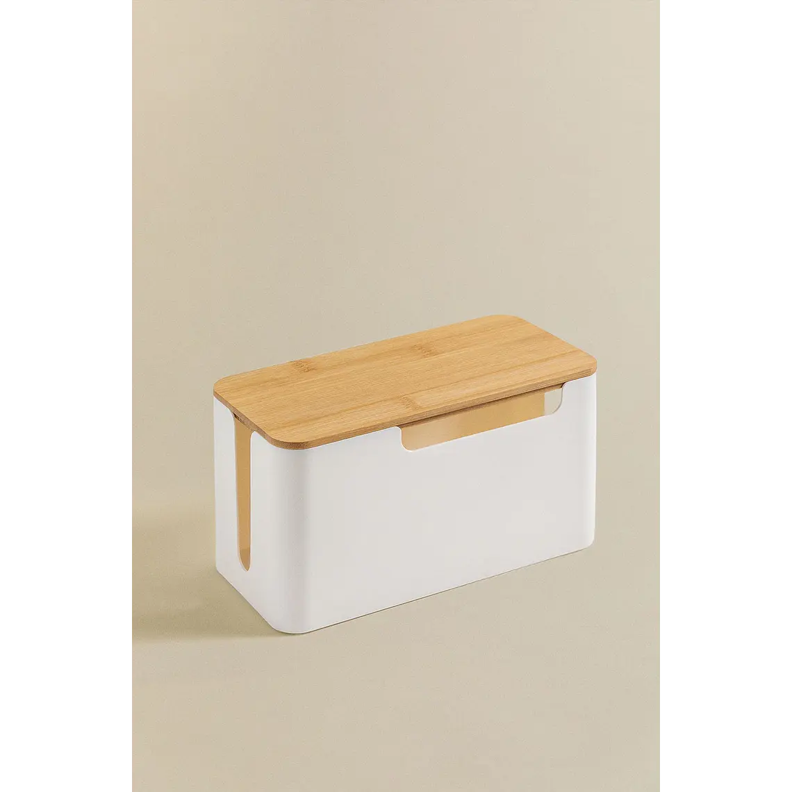 Organizador de cables en polipropileno y madera de bambú 3