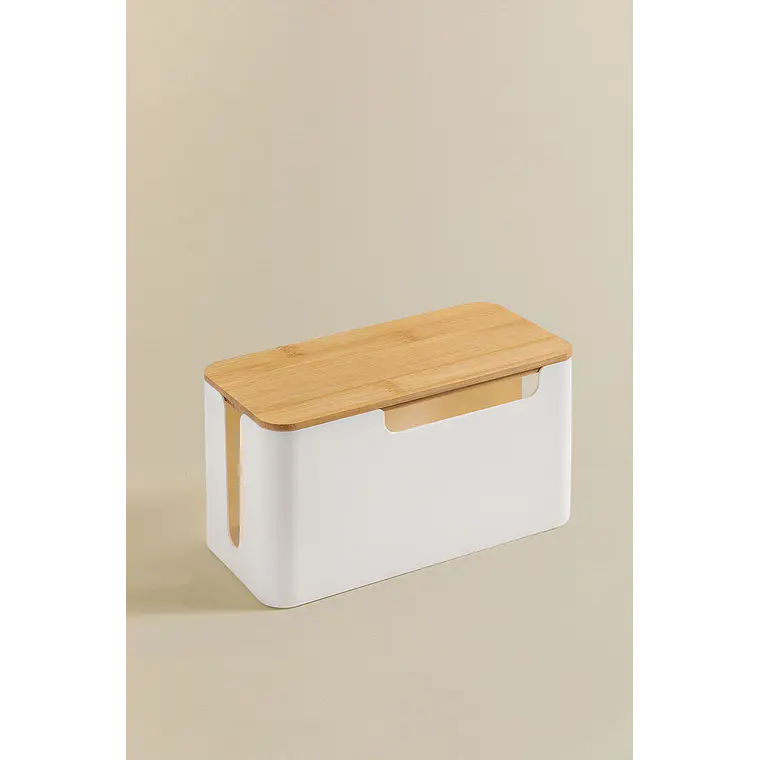 Organizador de cables en polipropileno y madera de bambú 3