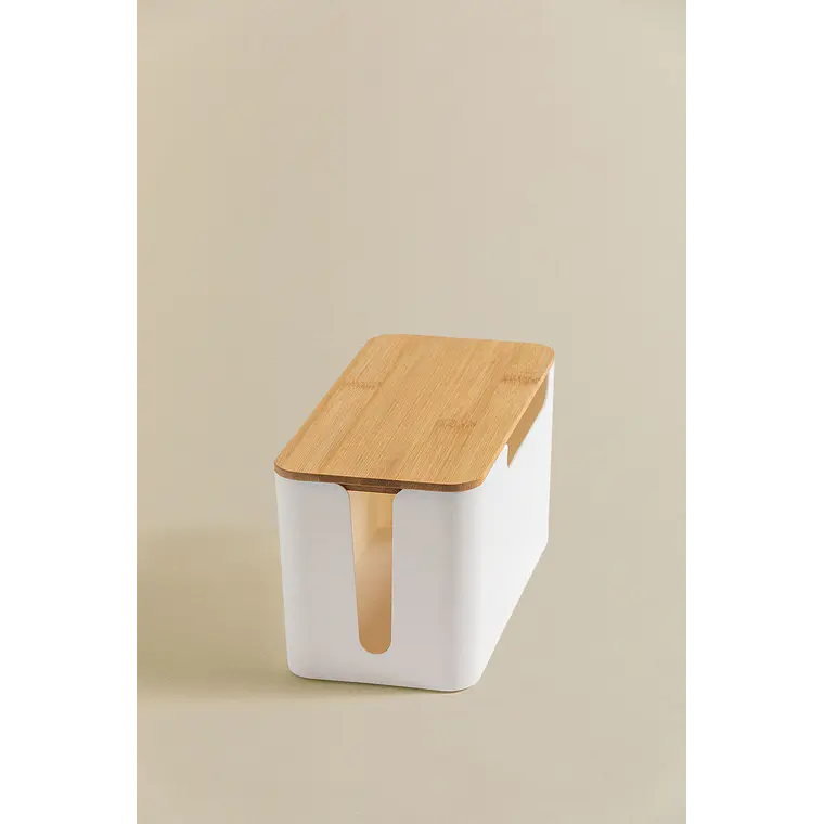 Organizador de cables en polipropileno y madera de bambú 5