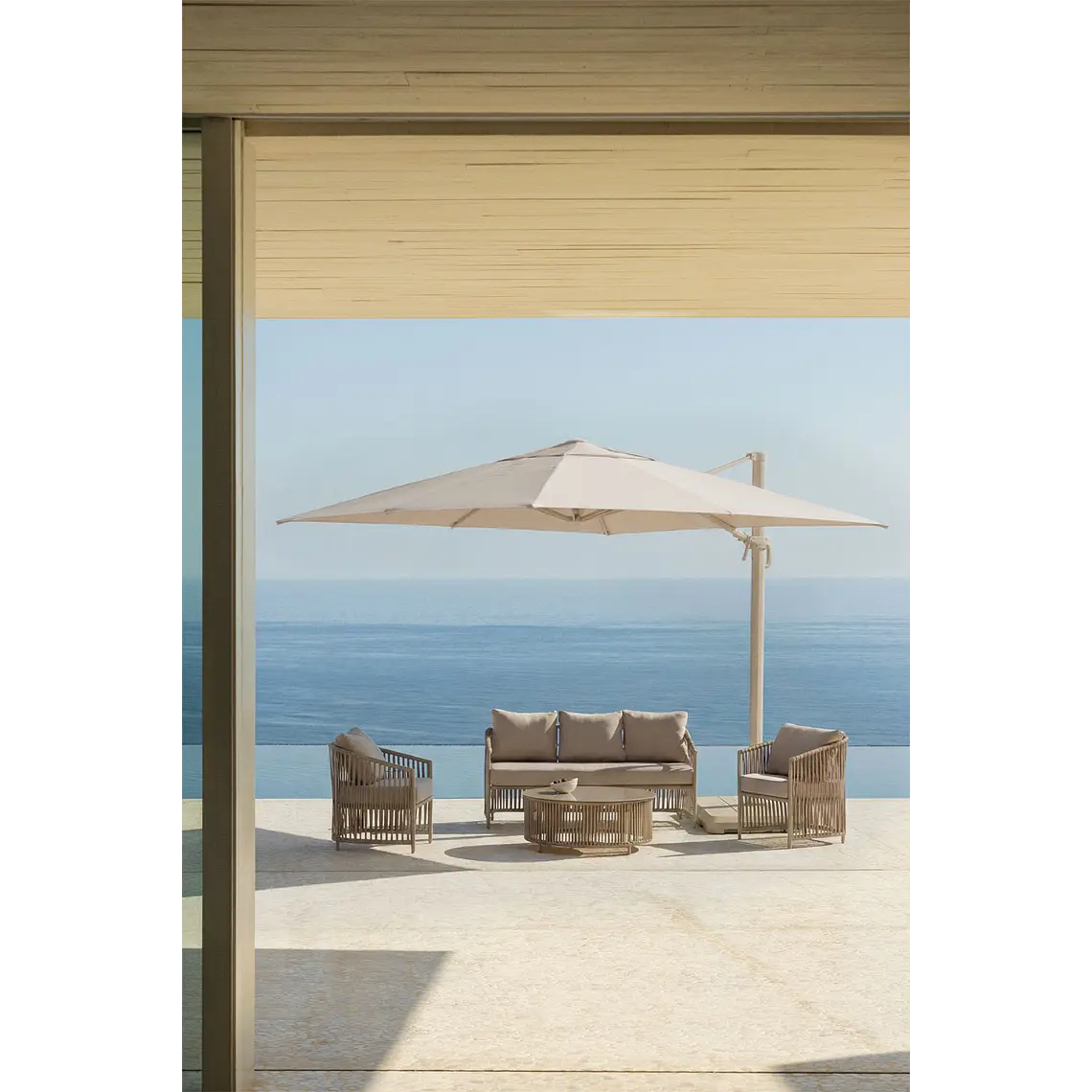 Parasol 290 cm en tela y aluminio Sareva 14