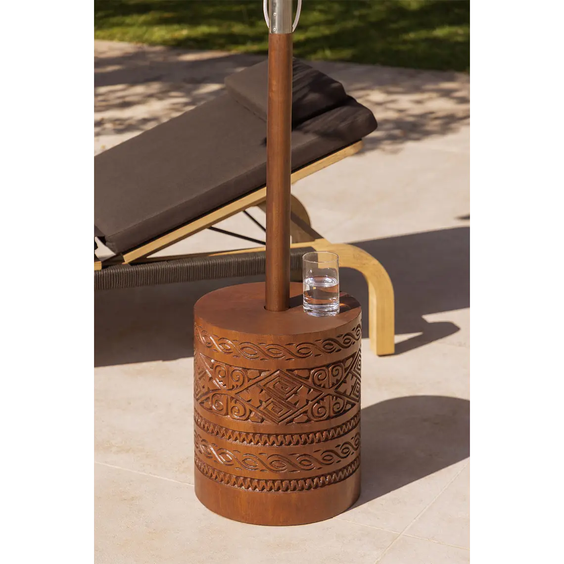 Pie de sombrilla redonda 35Ø cm en madera Lioria 1