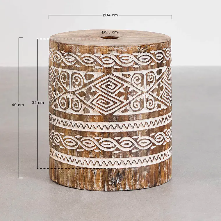 Pie de sombrilla redonda 35Ø cm en madera Lioria 8