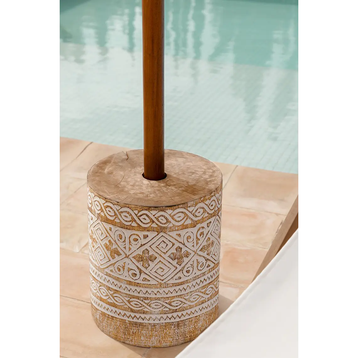Pie de sombrilla redonda 35Ø cm en madera Lioria 10