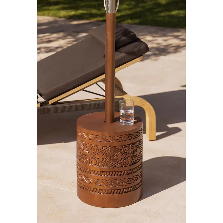 Pie de sombrilla redonda 35Ø cm en madera Lioria 12