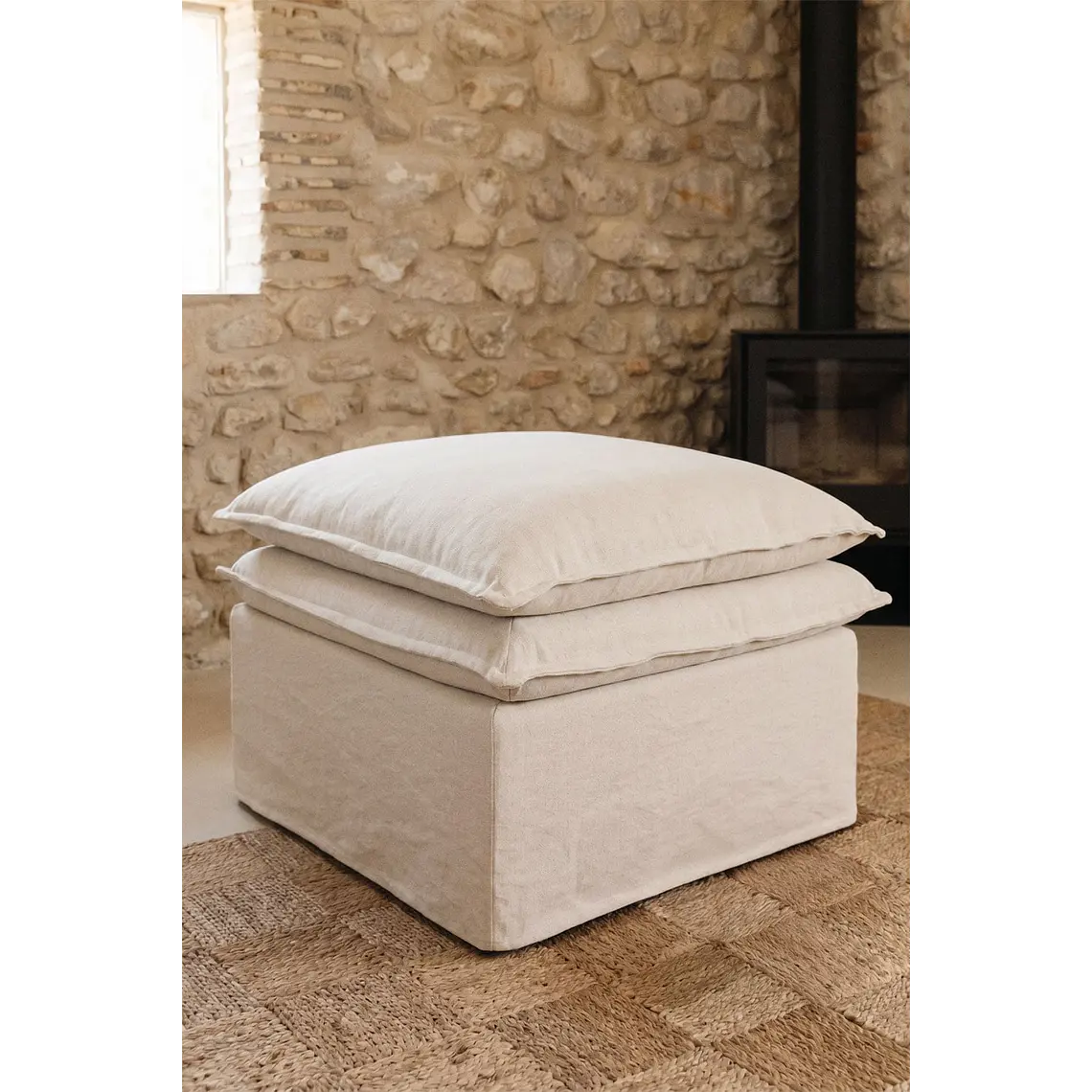 Malia · Puf / banco tapizado de 74 cm 2