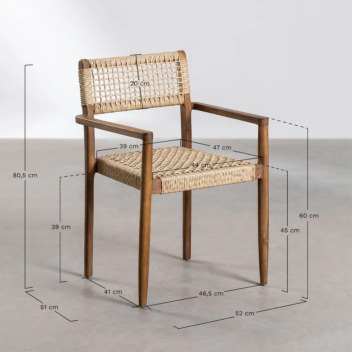 Silla de comedor Alveva en madera de teca 9