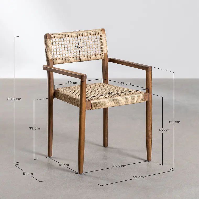 Silla de comedor Alveva en madera de teca 9
